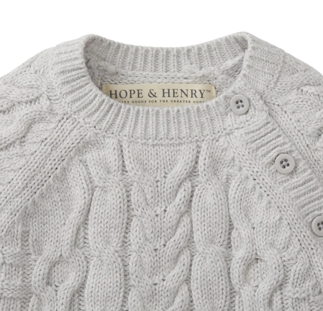 Organic Cable Knit Sweater Romper - Hope & Henry