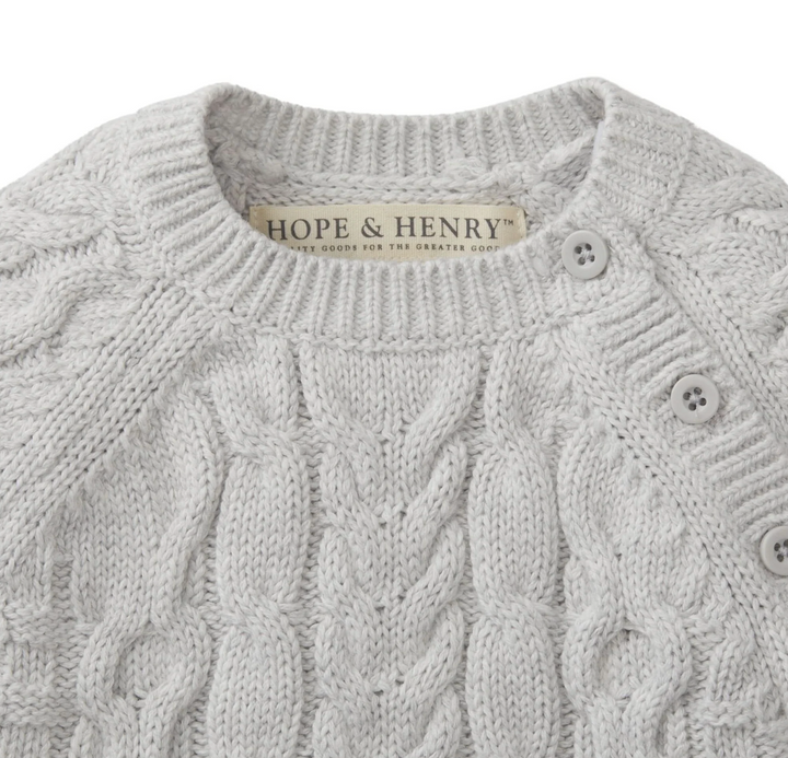 Organic Cable Knit Sweater Romper - Hope & Henry