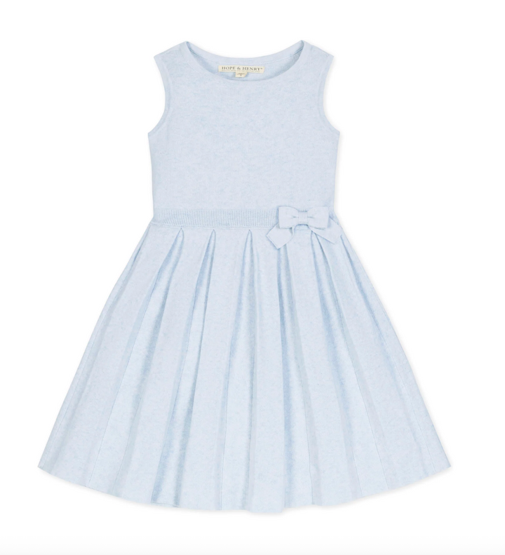 Light Blue Pleated Knit Dress - Hope & Henry