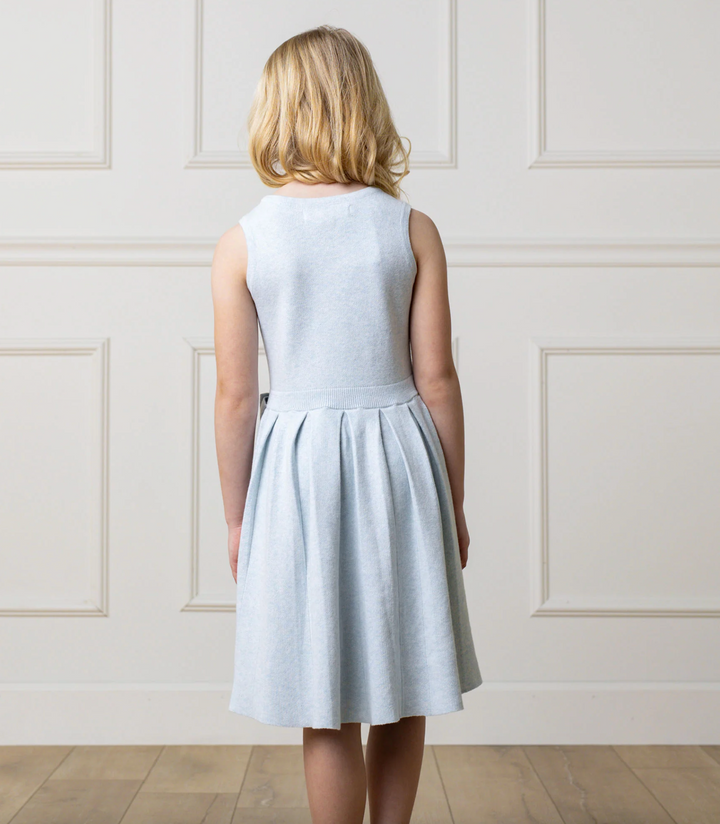 Light Blue Pleated Knit Dress - Hope & Henry
