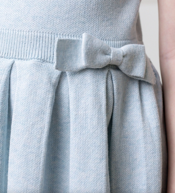 Light Blue Pleated Knit Dress - Hope & Henry