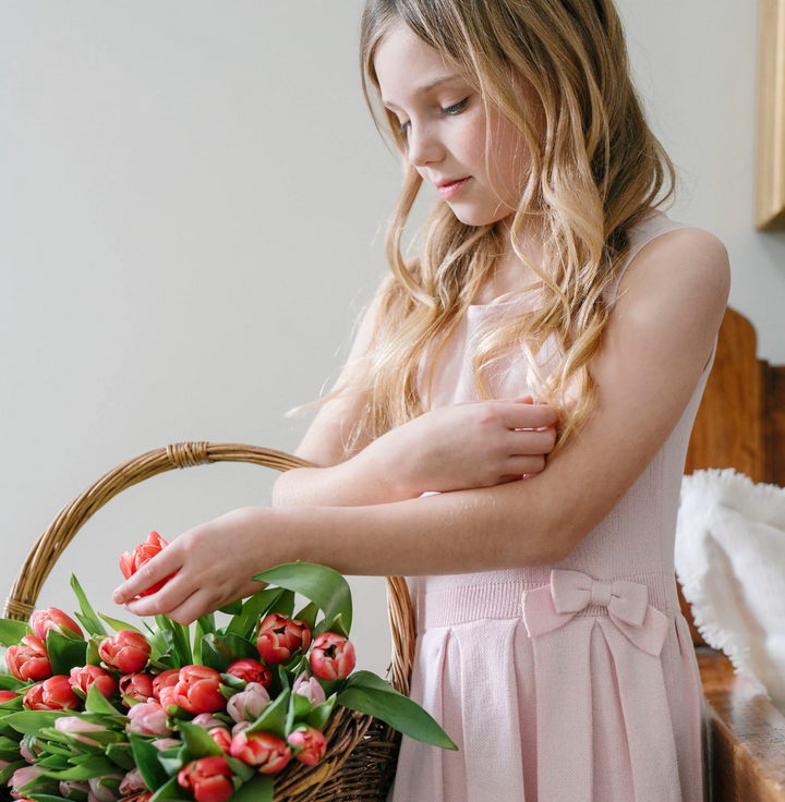 Pink Pleated Knit Dress - Hope & Henry