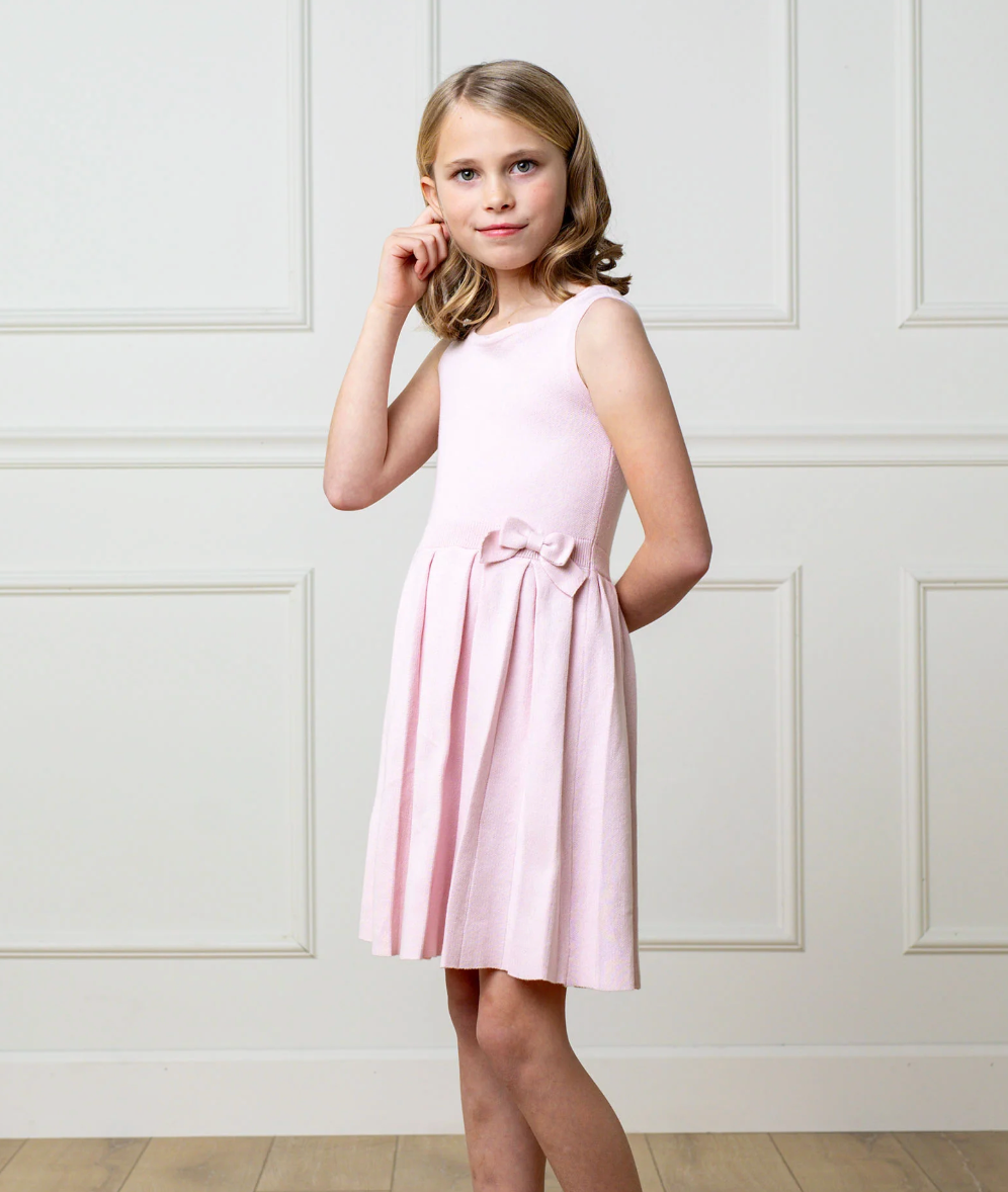 Pink Pleated Knit Dress - Hope & Henry