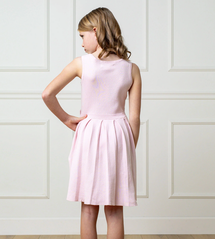 Pink Pleated Knit Dress - Hope & Henry