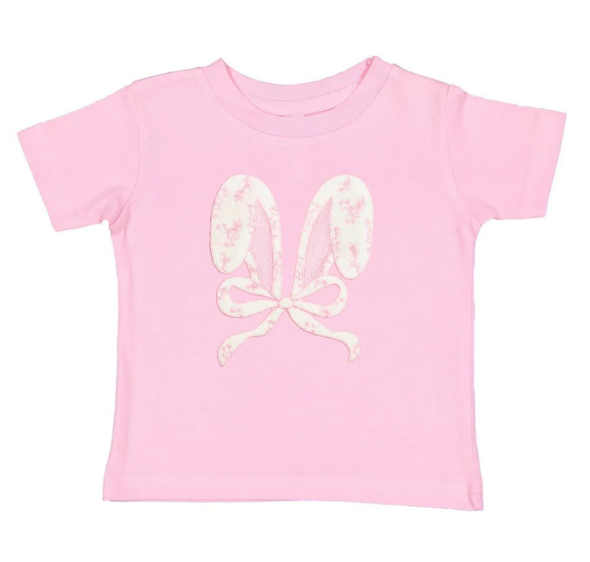 Lace Bunny Bow Pink Easter Tee - Sweet Wink
