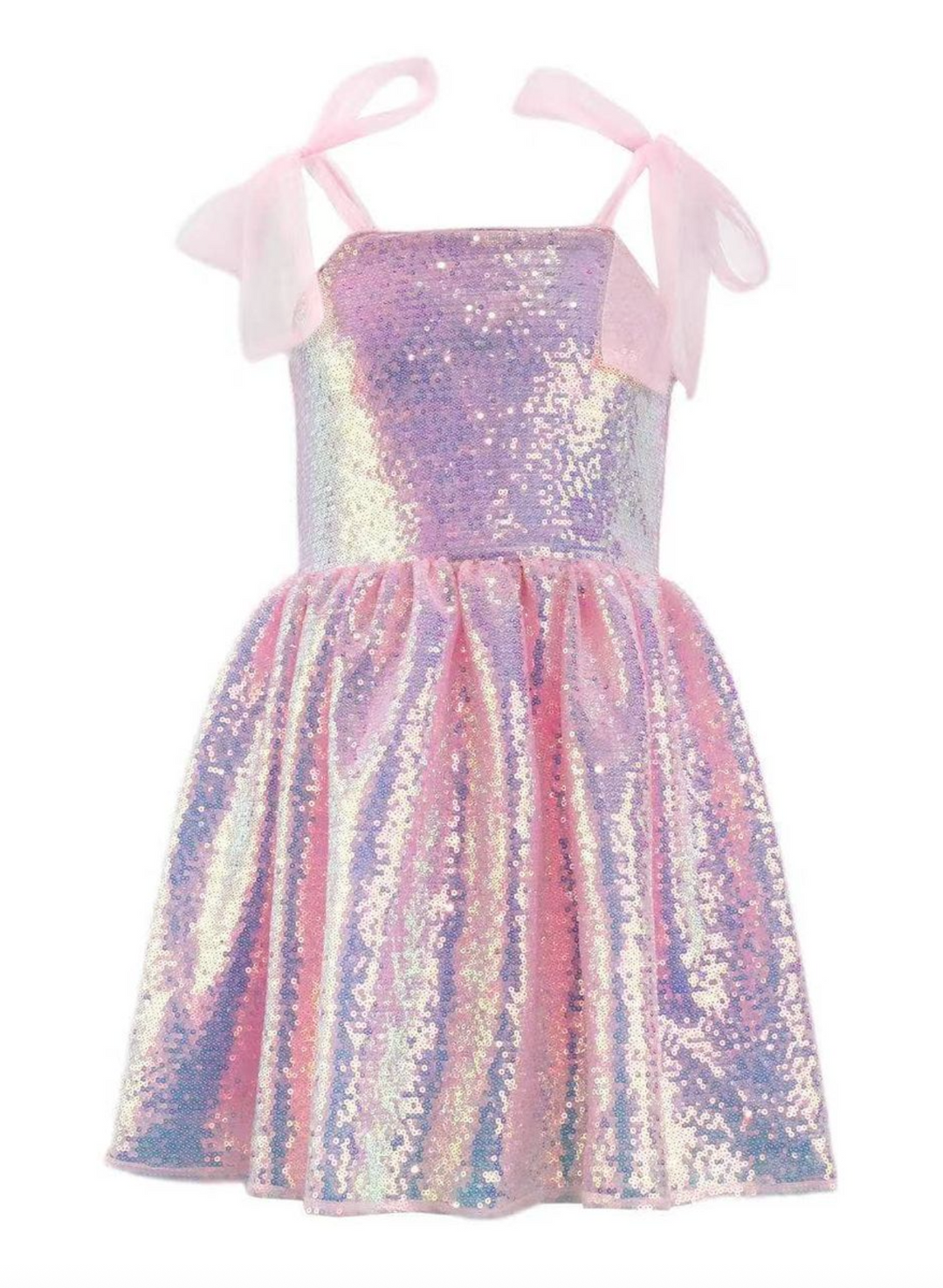 Iridescent Sequin Ribbon Dress - Lola + The Boys
