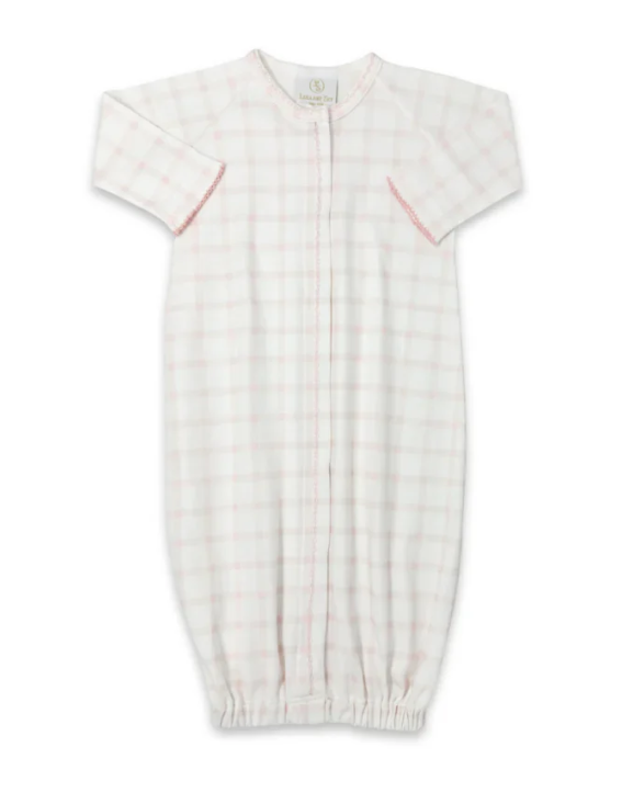 Pink Windowpane Pima Gown - Lullaby Set