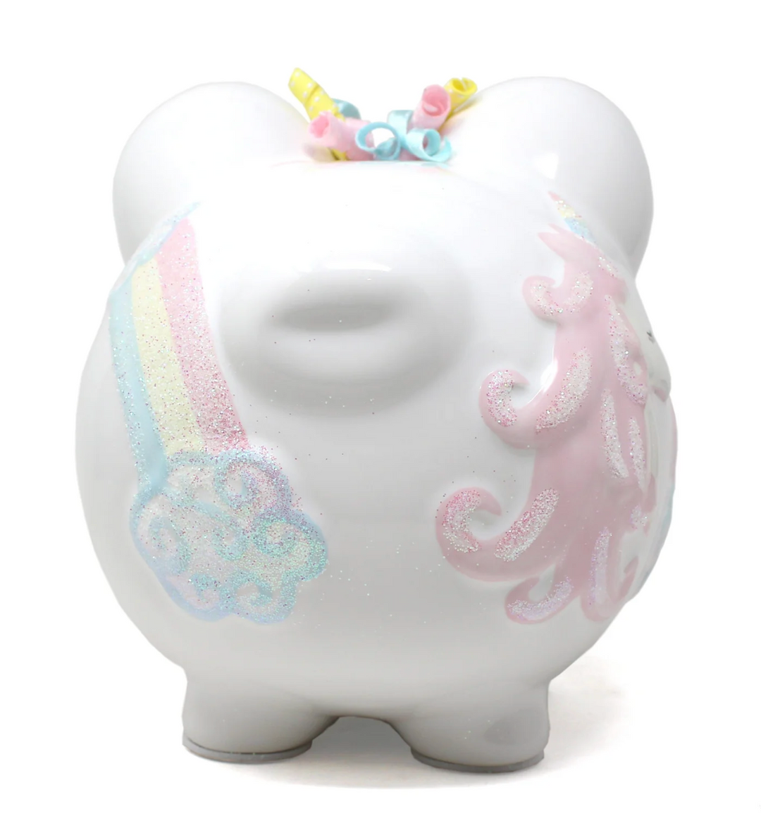 Unicorn and Rainbows Large Piggy Bank - Child To Cherish