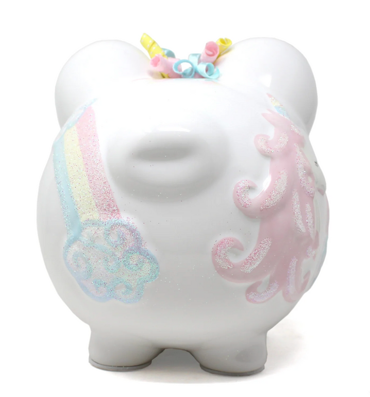 Unicorn and Rainbows Large Piggy Bank - Child To Cherish