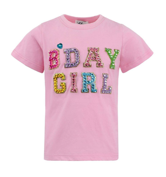Pink Birthday Girl Gem T-Shirt - Lola + The Boys