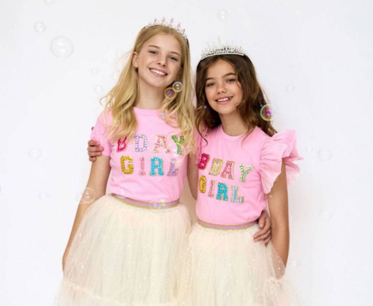 Pink Birthday Girl Gem T-Shirt - Lola + The Boys