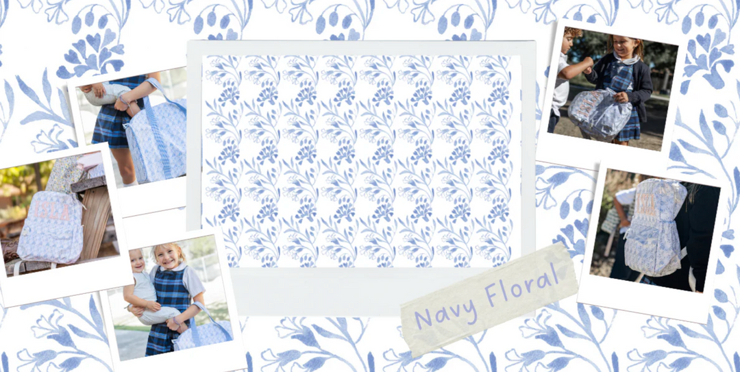 The Backpack In Navy Floral - Apple of My Isla