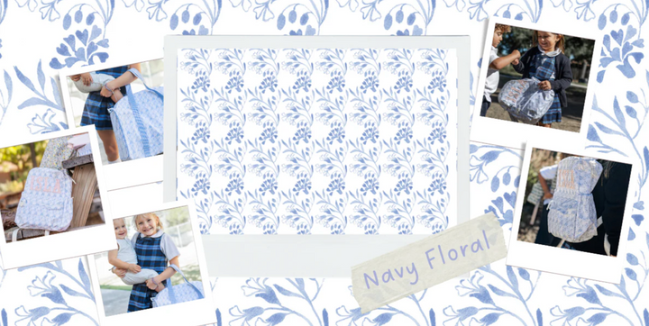 The Backpack In Navy Floral - Apple of My Isla