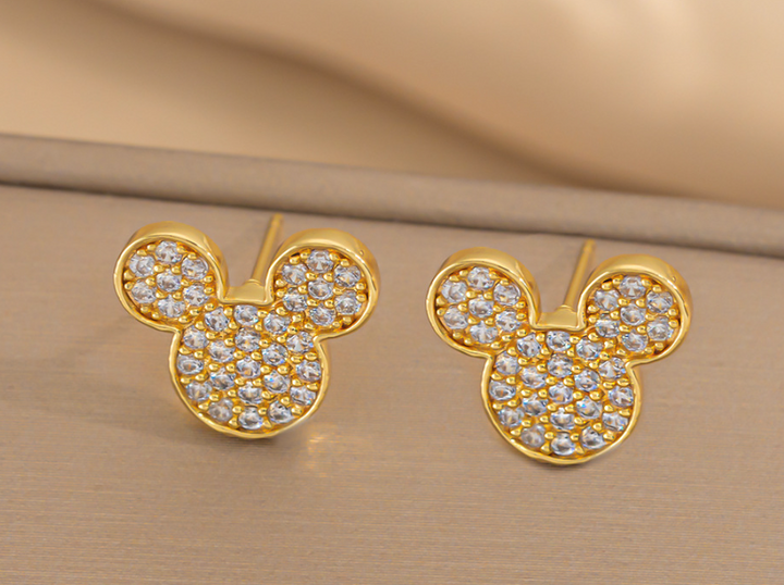 Gold Plated Mickey Mouse Earrings