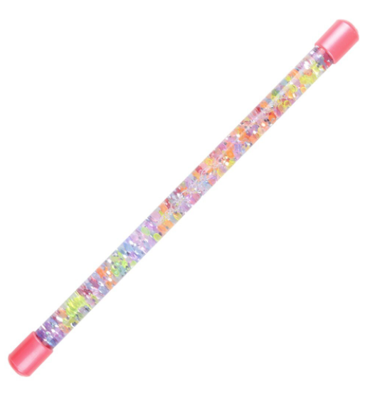 Decorative pen with colorful pattern on a white background