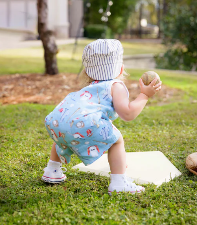 Baseball Muslin Shortall - Nola Tawk