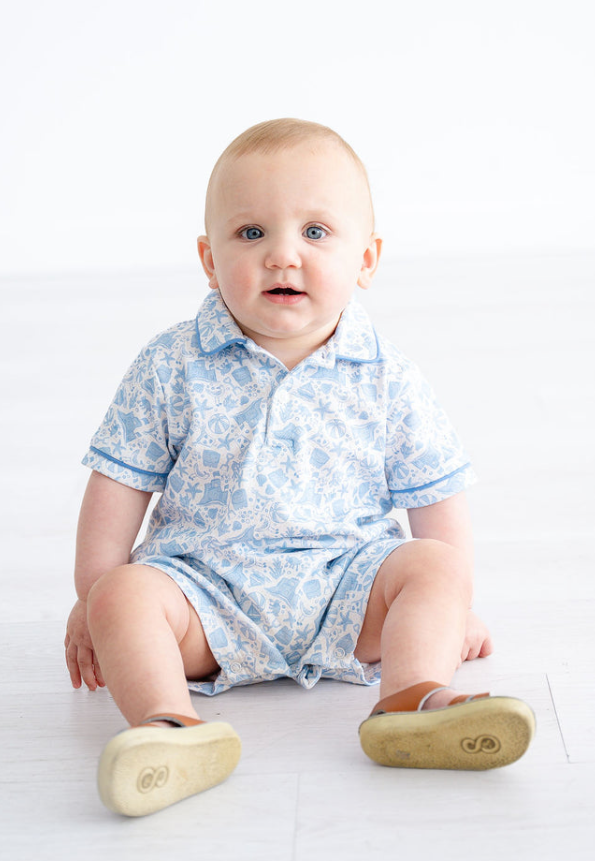 Boys Beach Trip Romper - Ruth and Ralph