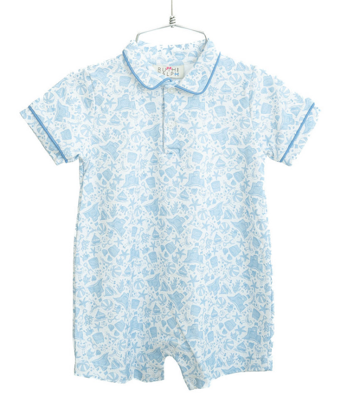 Boys Beach Trip Romper - Ruth and Ralph
