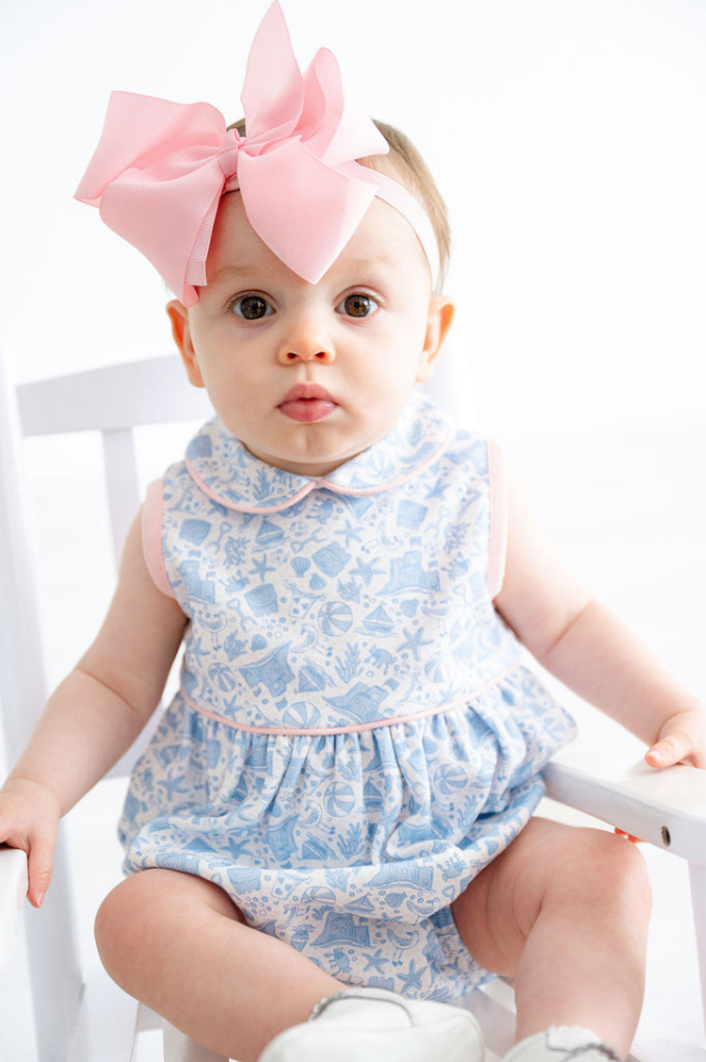 baby beach dress for girls Blue Pima Motif Bubble I Ruth and Ralph 9M / Emma Bubble Long Sleeve Bodycon Maxi Size:M (AU 10-12) Made with Organic Cotton rtv