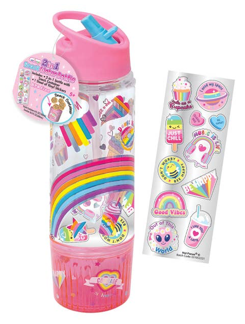 2 in 1 Snack Rainbow Water Bottle