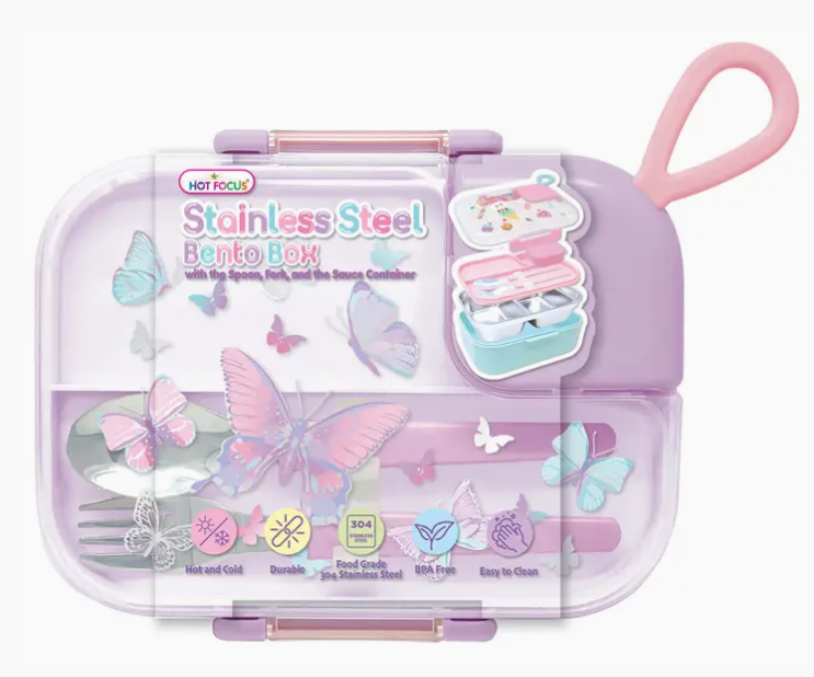 Stainless Steel Tie-Dye Butterfly Bento Box