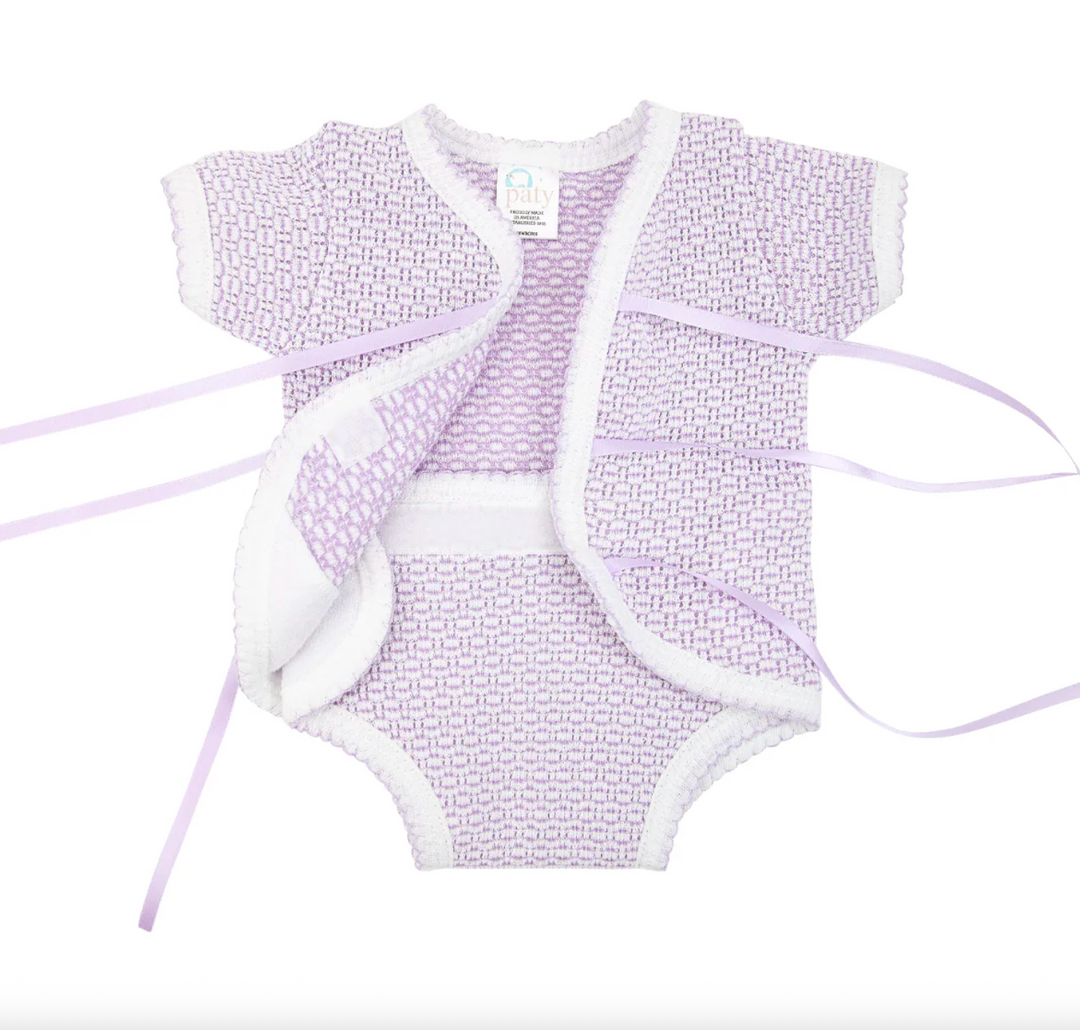 Lavender Paty Knit Diaper Set - Paty Inc.