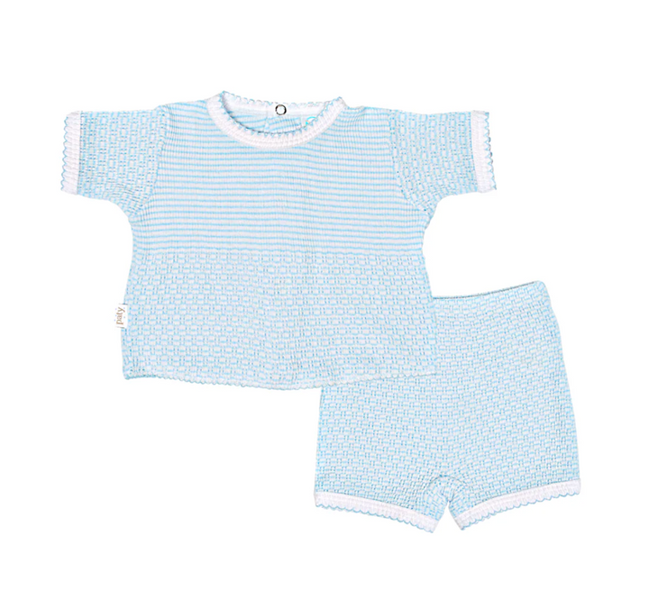 Blue Paty Knit Short Set - Paty, Inc.