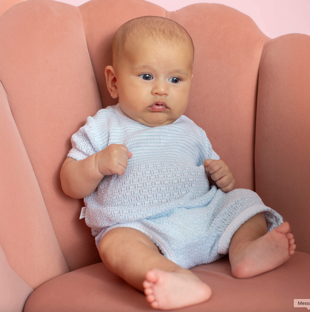 Blue Paty Knit Short Set - Paty, Inc.