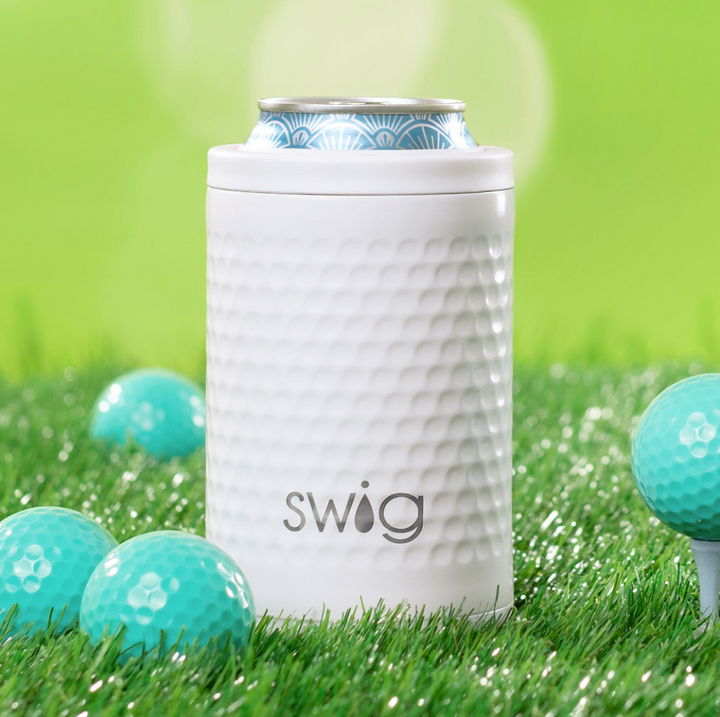 White Golf Ball Can/Bottle Cooler 12oz - Swig