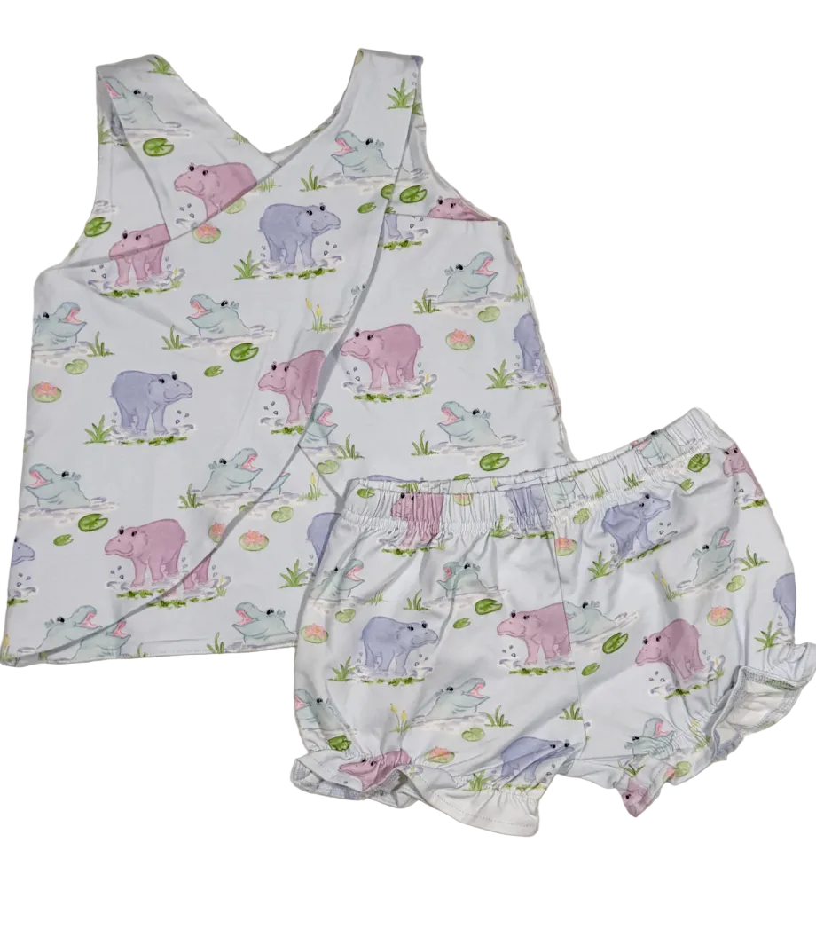 Magnolia Marsh Hippos Bloomer Set - Three Little Ducks