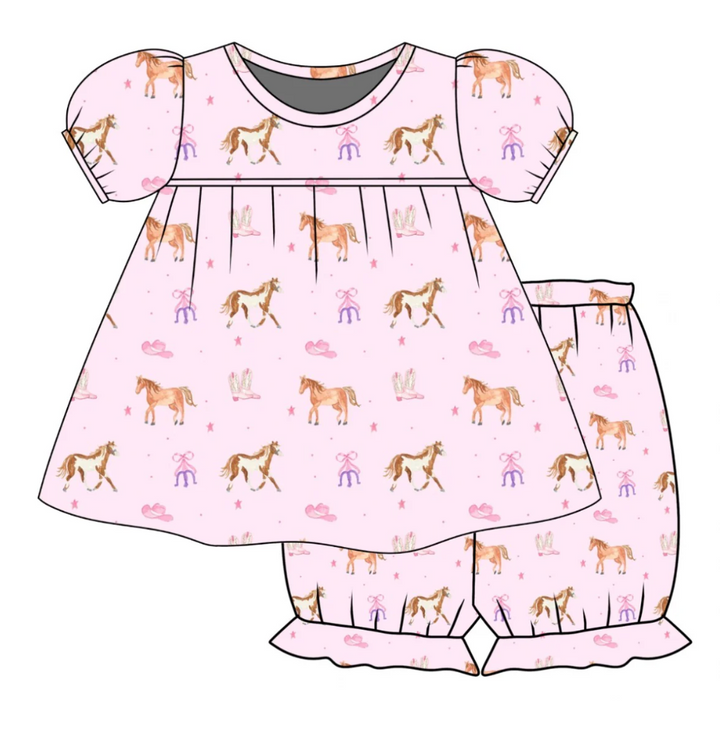Sweet Pink Stables Bloomer Set - Three Little Ducks
