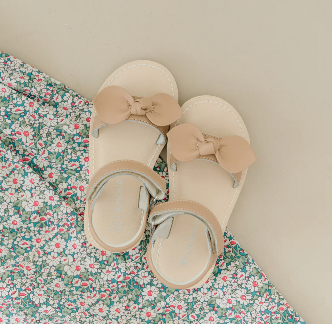 Light Tan Knotted Bow Sandal - L'Amour