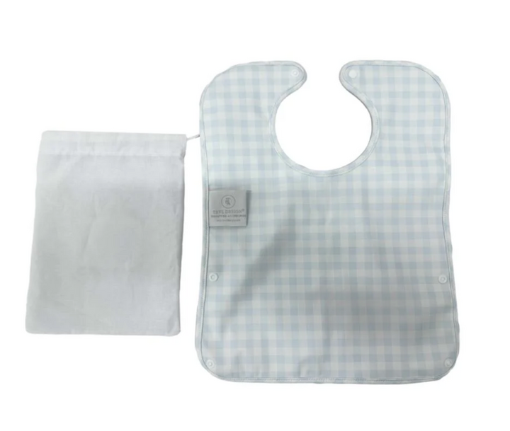 Blue Gingham Full Coverage Bib - TRVL
