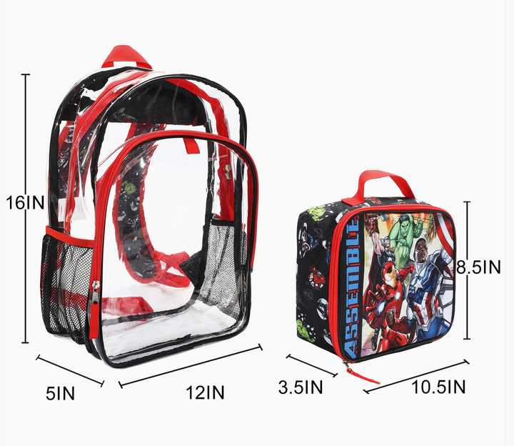 Marvel's Avengers Clear Backpack & Lunchbox Set