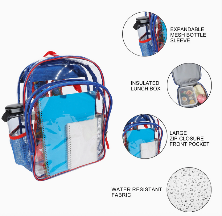 Kids Clear Spider-Man Backpack & Lunchbox Set
