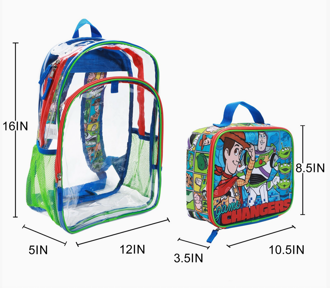 Kids Clear Toy Story Backpack & Lunchbox Set