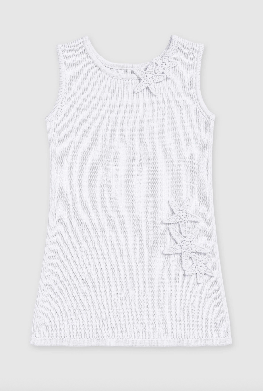 White Knit Summer Shift Dress - Limeapple