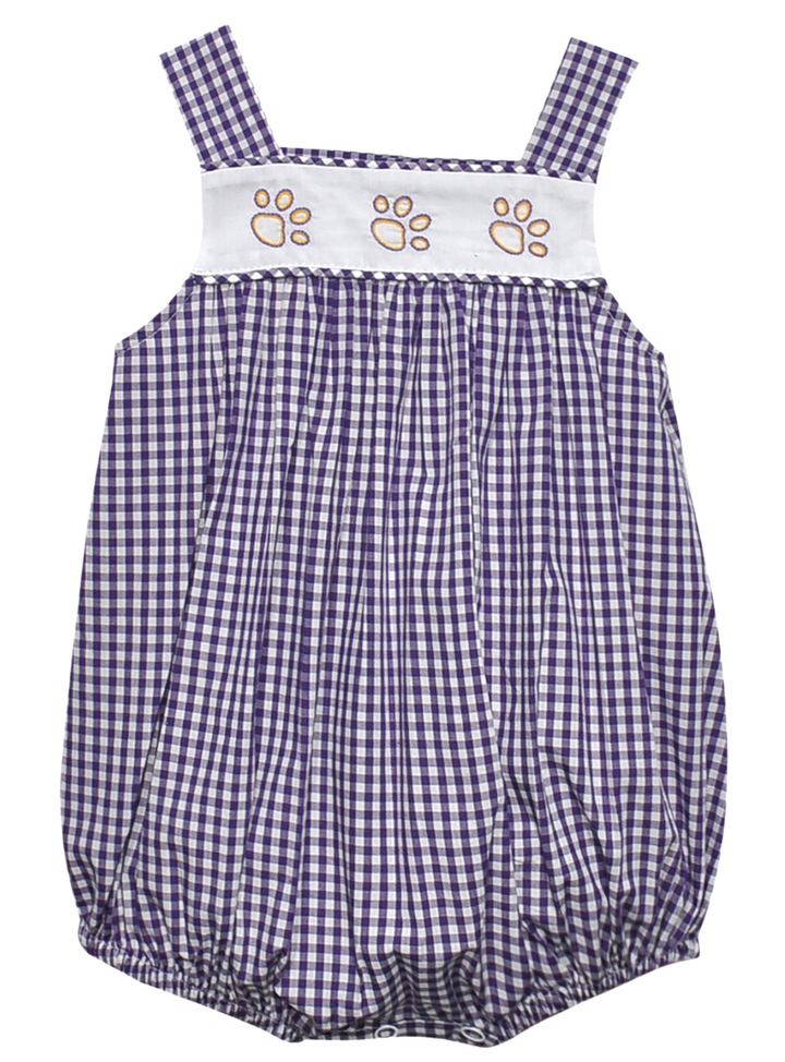 Paw Print Purple Gingham Bubble - Remember Nguyen