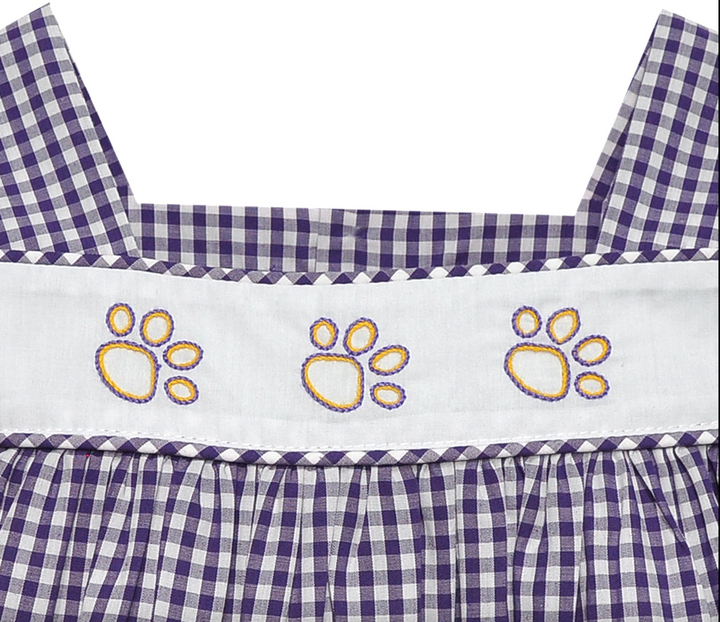Paw Print Purple Gingham Bubble - Remember Nguyen