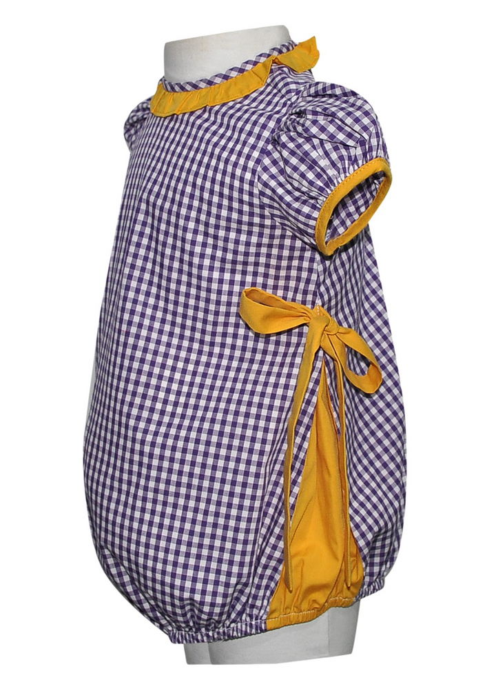 Purple Gingham Gold Bow Bubble - Remember Nguyen
