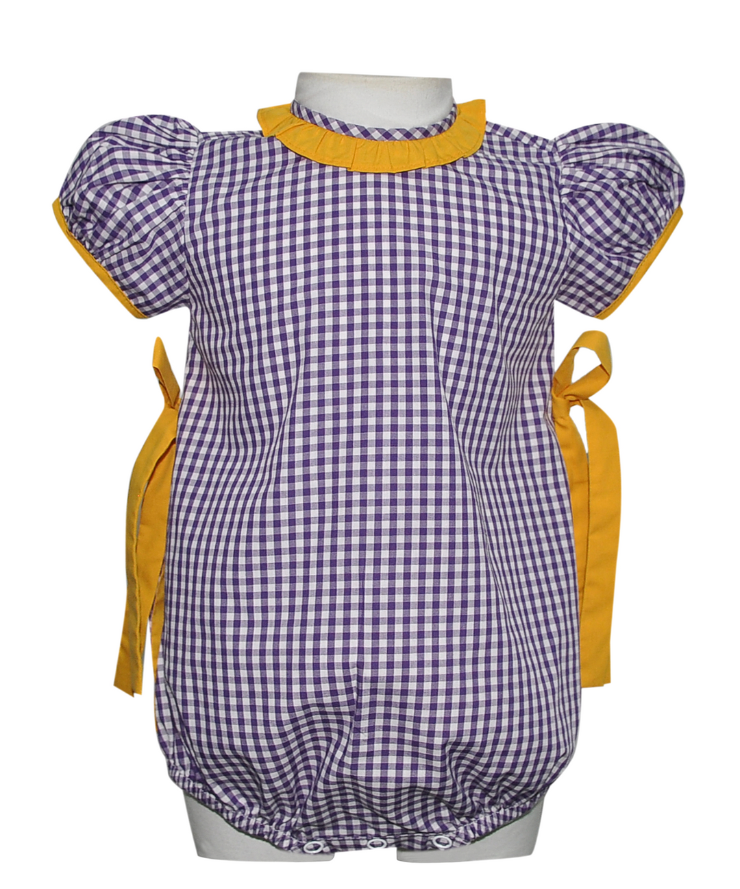 Purple Gingham Gold Bow Bubble - Remember Nguyen