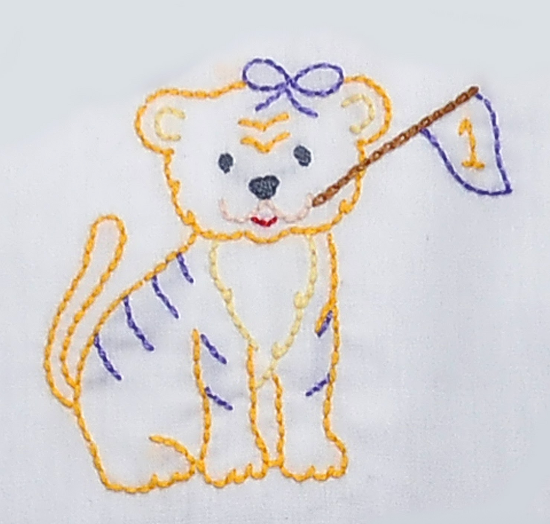 Girls Little Tiger Purple Gingham Bubble - Remember Nguyen