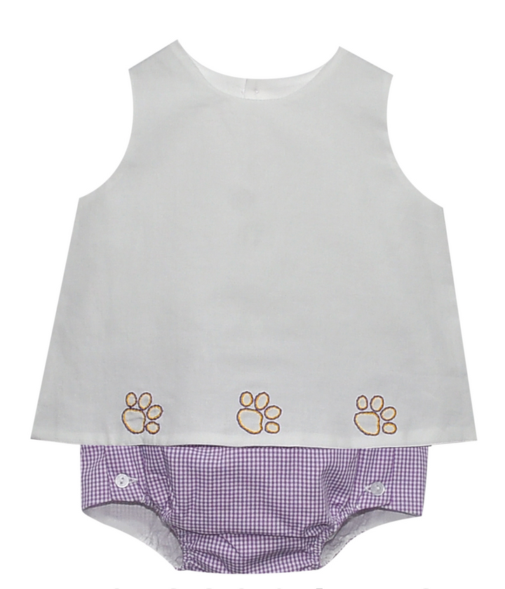 Boys Purple & Gold Paw Print Diaper Set - Remember Nguyen
