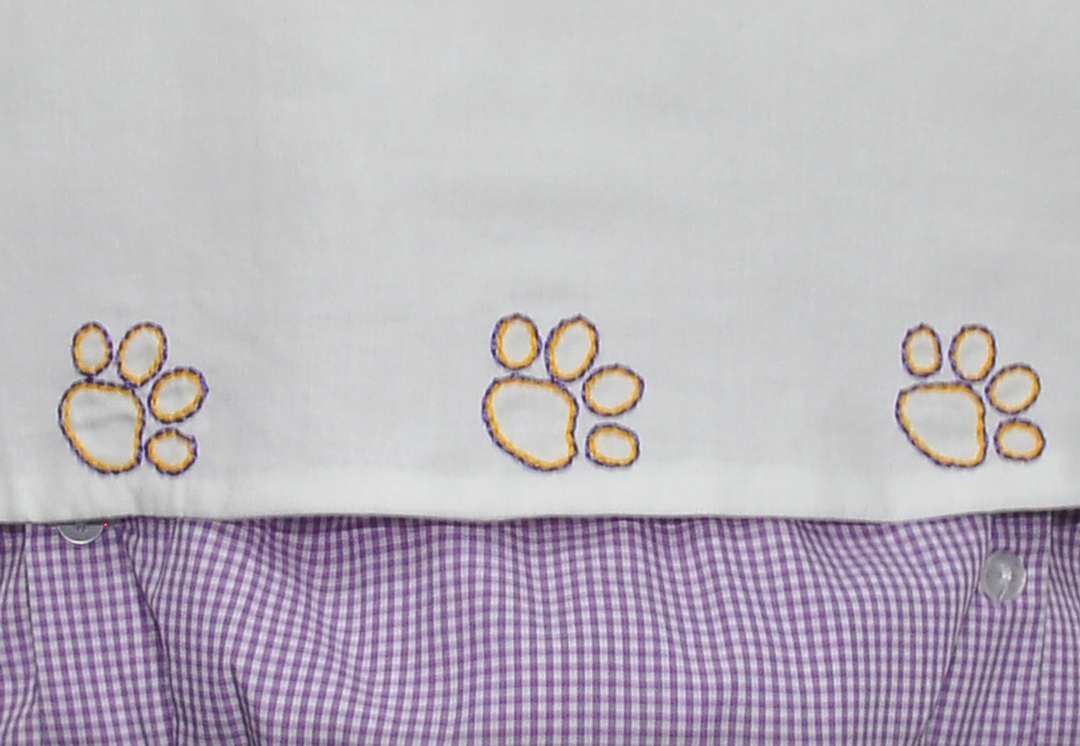 Boys Purple & Gold Paw Print Diaper Set - Remember Nguyen