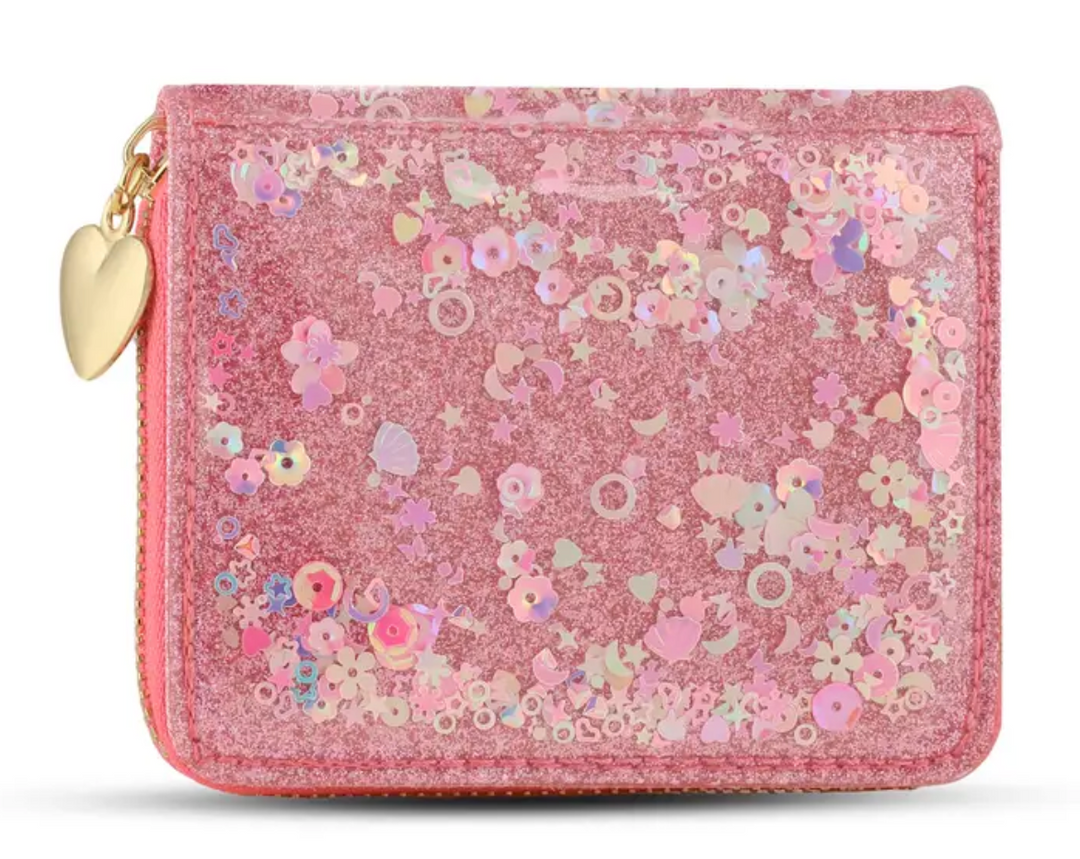 Pink Sparkle Confetti Wallet - Carrying Kind