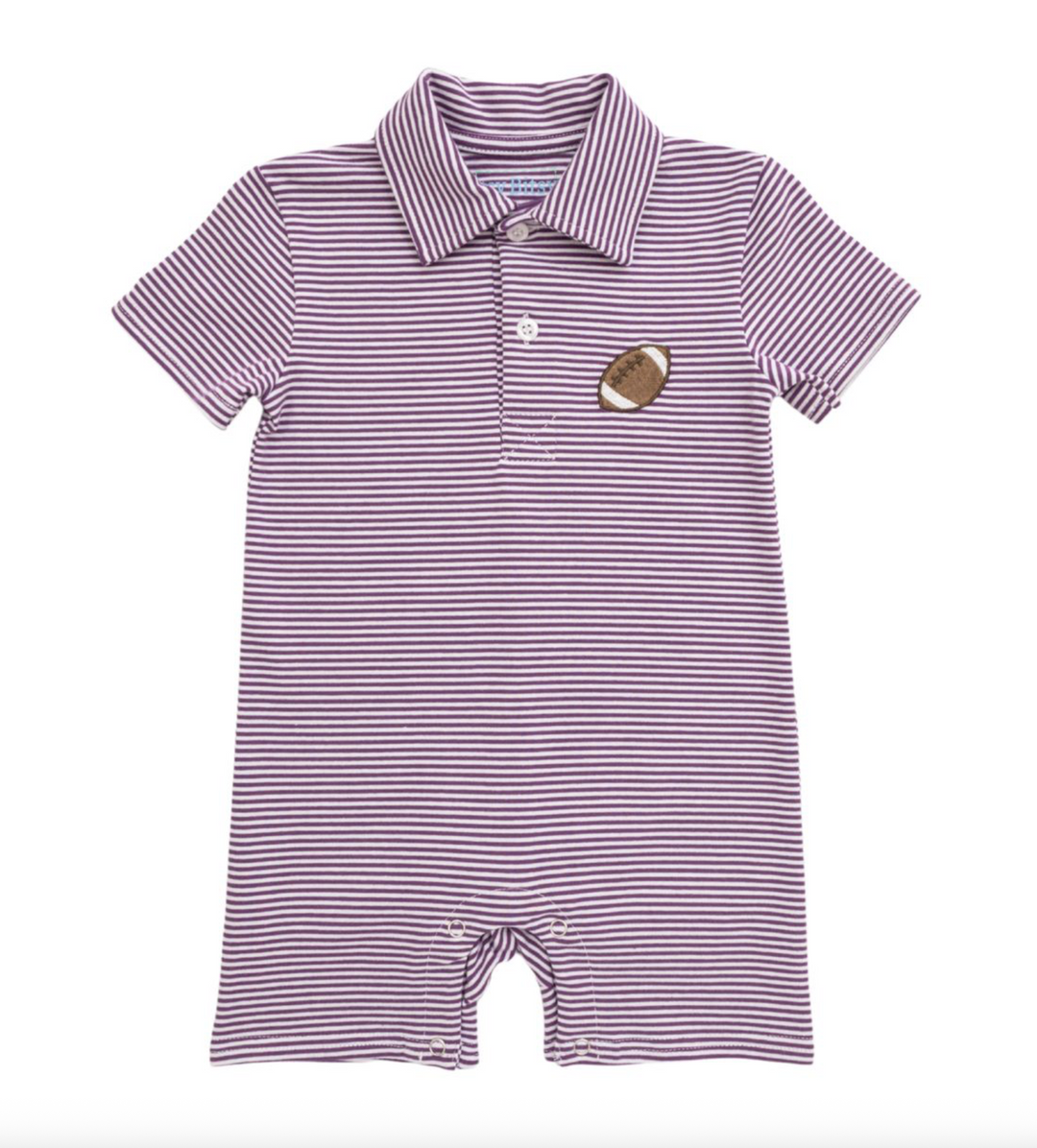 Boys Purple Football Romper - Itsy Bitsy