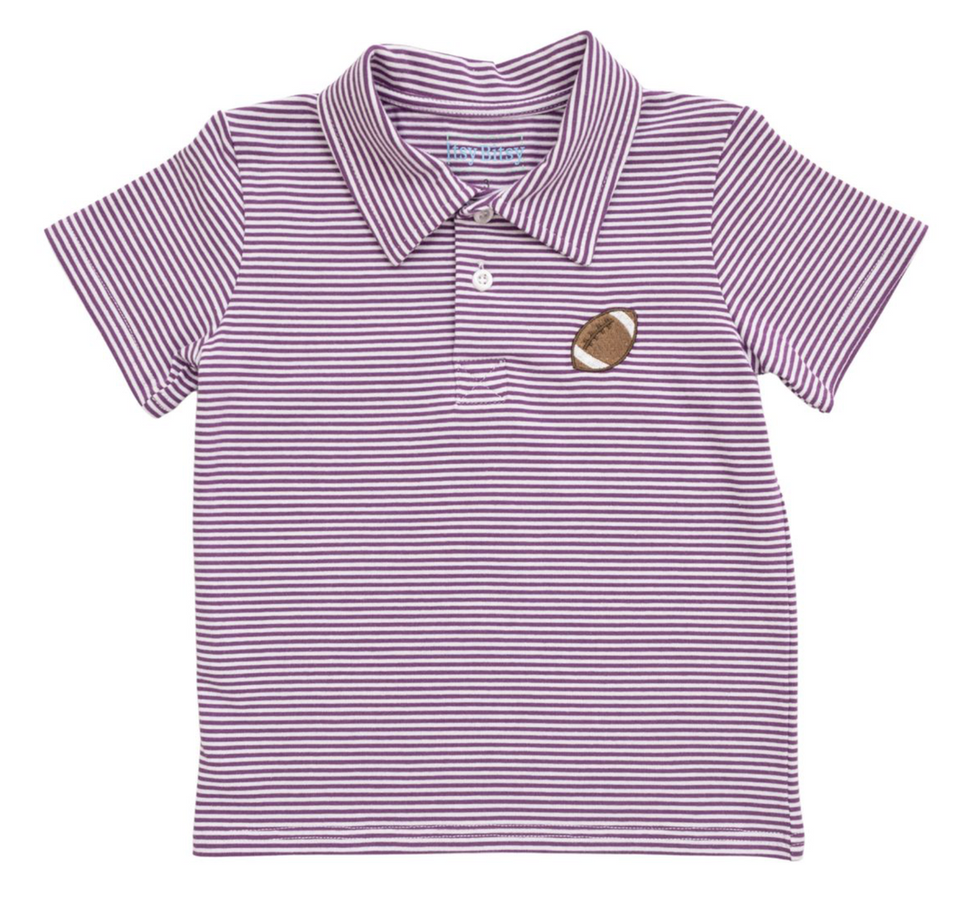 Purple Football Polo - Itsy Bitsy