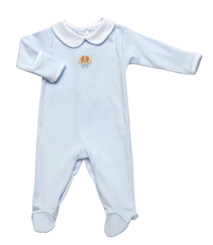 Boy Puppy Collared Pima Footie - Milly Marie