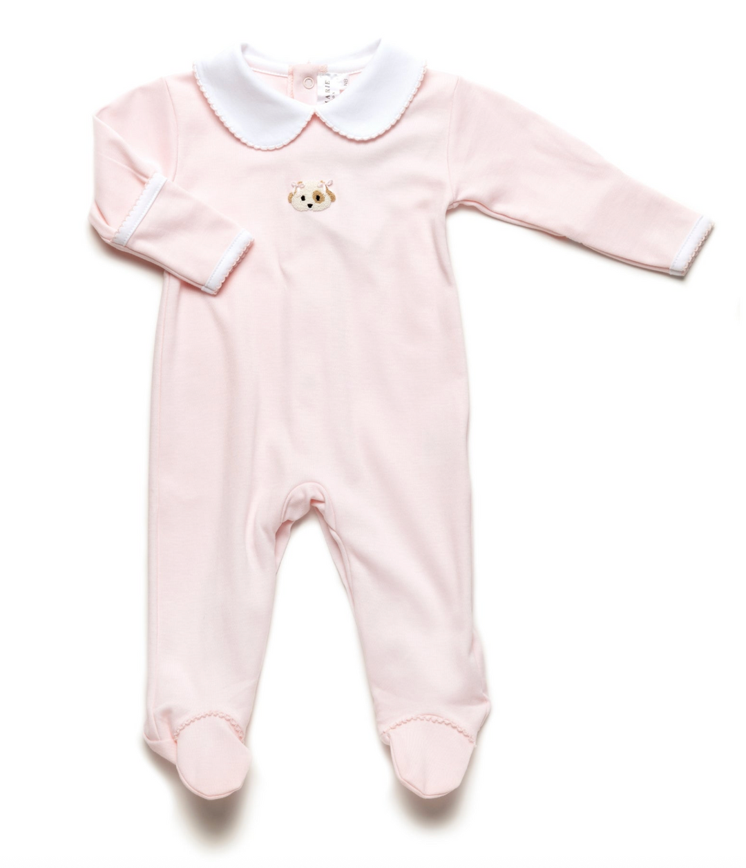 Girl Puppy Collared Pima Footie - Milly Marie