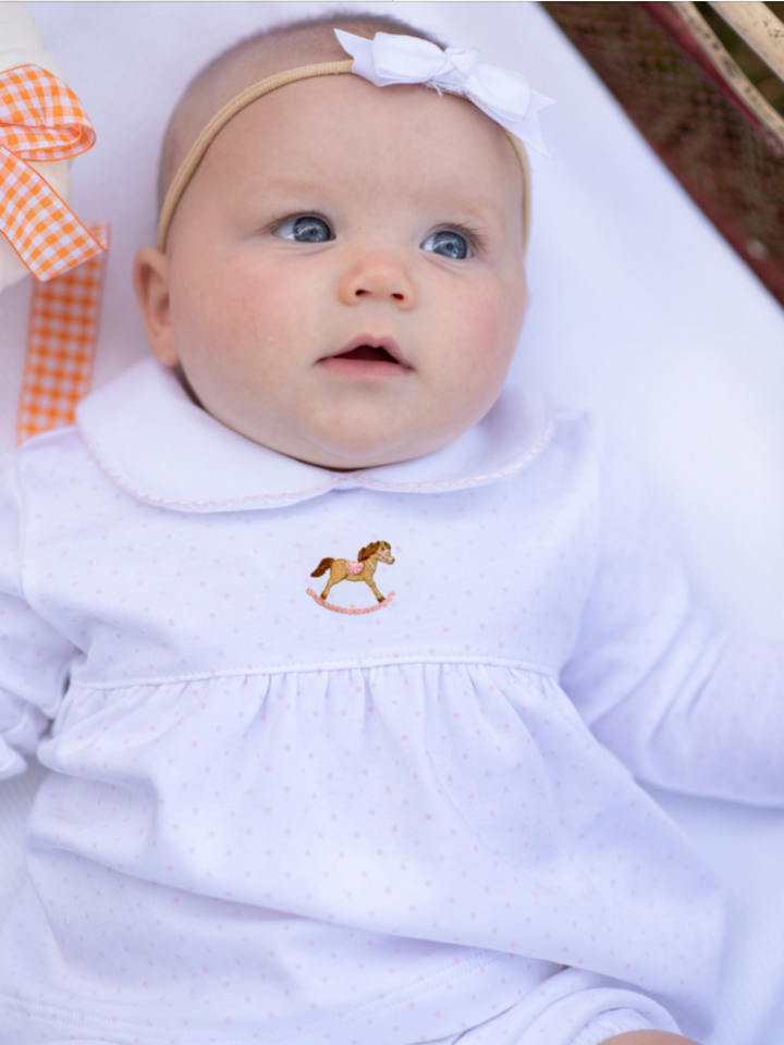 Pink Rocking Horse Bloomer Set - Milly Marie